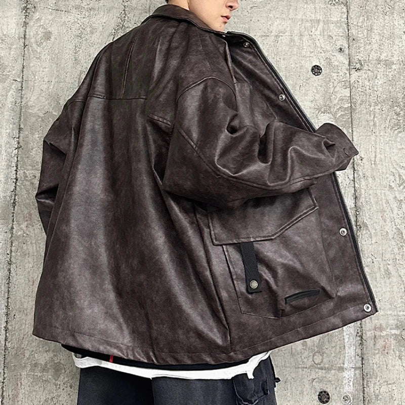Vintage amerikanische Motorrad-Lederjacke für Herren