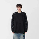 Bamboo Pattern Crew Neck Sweatshirt