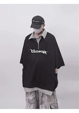 Punk Vintage Oversized Polo T-Shirt