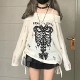 Y2K lockerer Gothic-Strickpullover