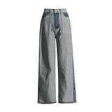 Colorblock Designer Loose High Waist Jeans