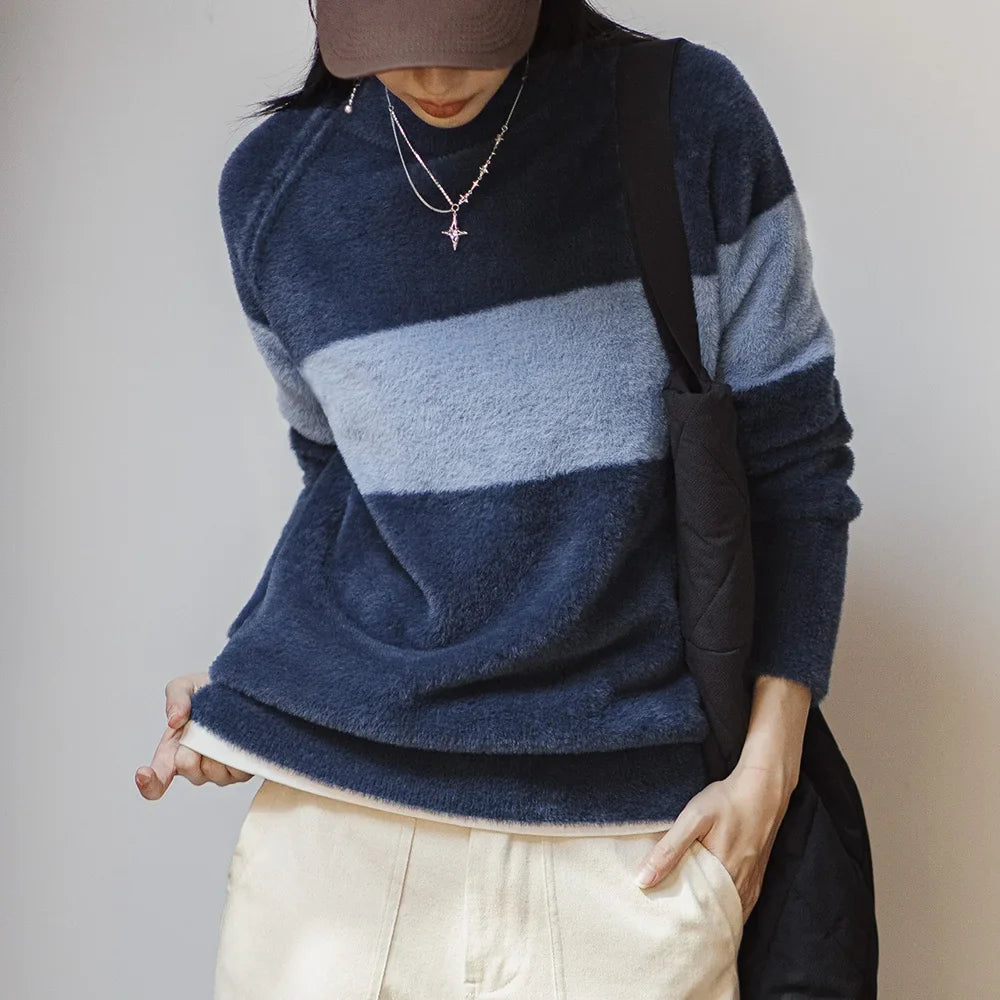 Cozy Striped Knitted Sweater Pullover