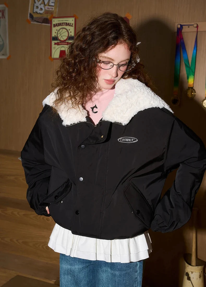 Doudoune respirante en fourrure style hiver Y2K