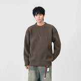 Y2K Cozy Textured Crew Neck Sweater