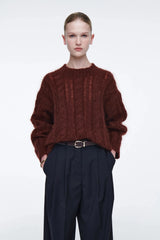Pull en maille torsadée printanière, décontracté et confortable pour femme