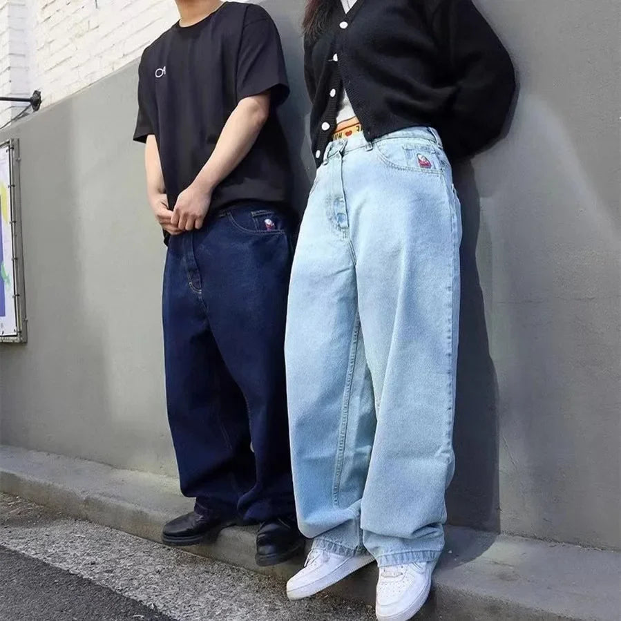 Y2K 스트레이트 레그 데님 진
