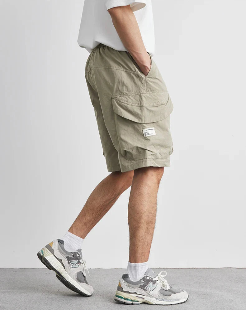 Lässige schwarze Cargo-Shorts im Hip-Hop-Retro-Stil für Herren