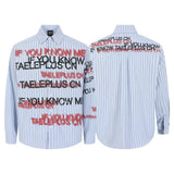 Autumn Striped Loose Button-Up Long Sleeve Shirt