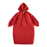 Cozy Red Warmth Long Sleeve Fleece Hoodie