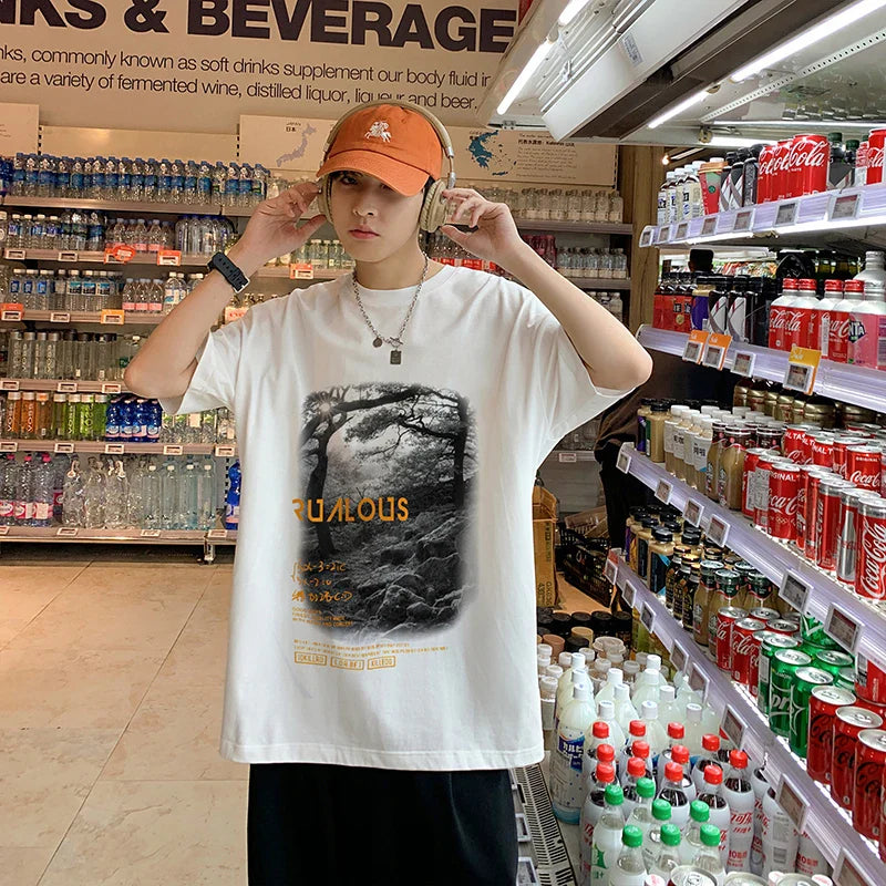 Streetwear Oversized Gothic Graphic T-Shirt