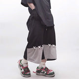 Men Sleek Lines Patchwork Cargo Jorts