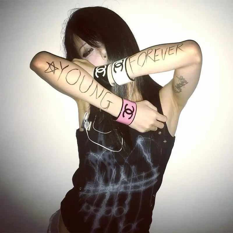 Grunge Y2K Tattoo Print Women's Tank Top