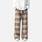 Streetwear Plaid Casual Straight Leg Jogger