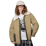 Colorblock Gourd-Pattern Short Puffer Jacket