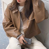Women Winter Comfort Retro Leather Jacket