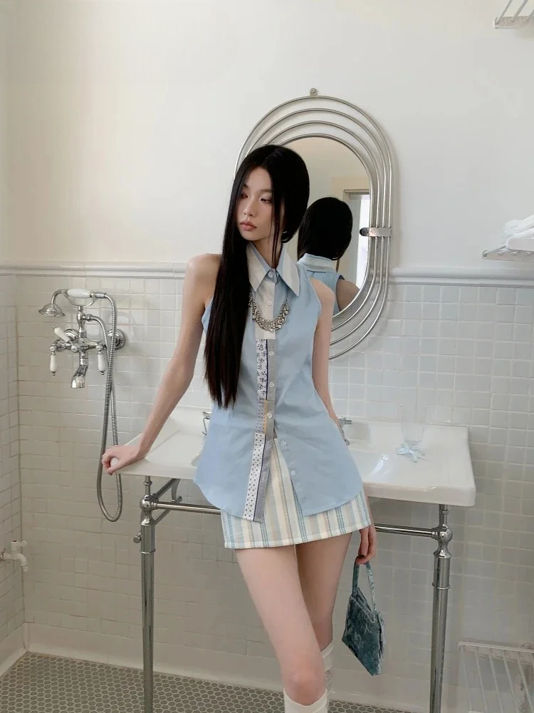 Ärmelloses Designer-Damenhemd & Bluse 
