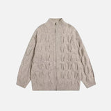 Autumn Retro Loose Stand Collar Knitted Cardigan