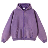 Men Vintage Washed Zip Hoodie