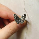 Butterfly Punk Gothic Adjustable Silver Ring