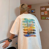 Trendy Korean Style Graphic Cotton T-Shirt