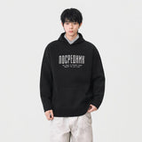 Cozy Winter Letter Print Kangaroo Hooded Sweater
