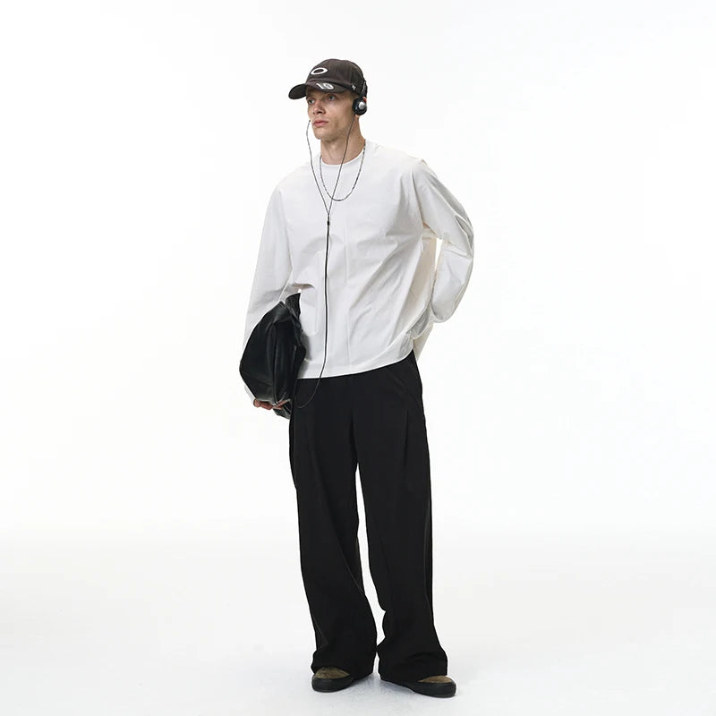 Cropped Long Sleeve Streetwear Tee