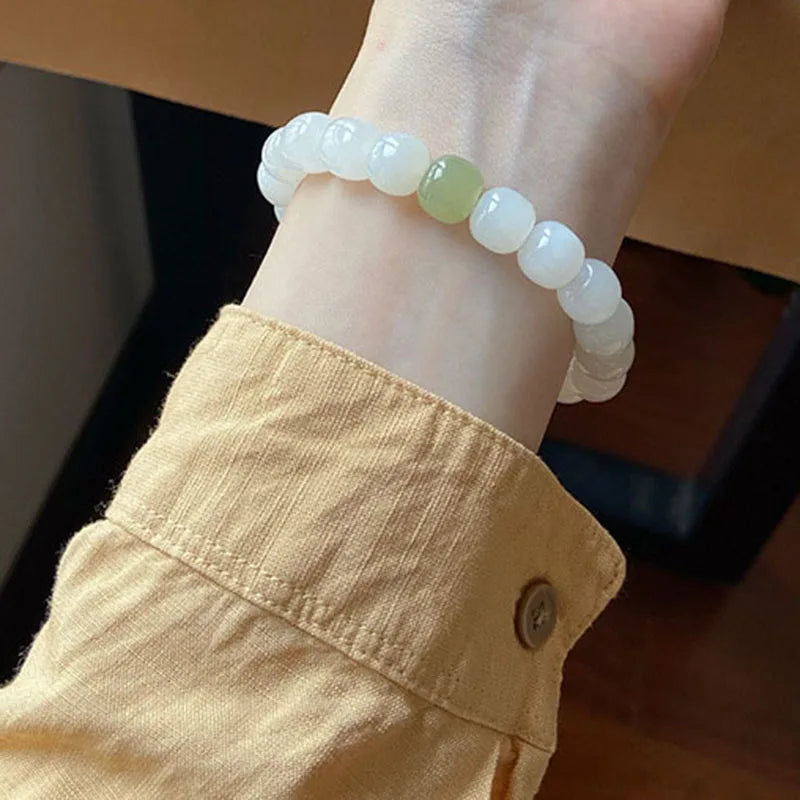 High Quality White Jade Circle Bracelet
