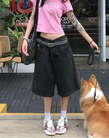 Women American Retro High Waist Slim Denim Short