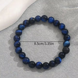 Vintage Blue Tiger Eye Beaded Bracelet