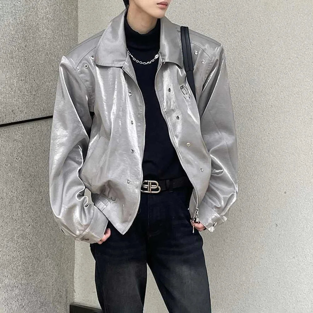 Veste de moto Origin en similicuir brillant