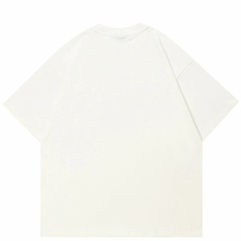 面白い強欲な猫のグラフィックTシャツ（白）