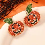 Funny Diamond Studded Halloween Pumpkin Earrings