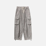 Flattering Corduroy Elastic Waist Cargo Sweatpants