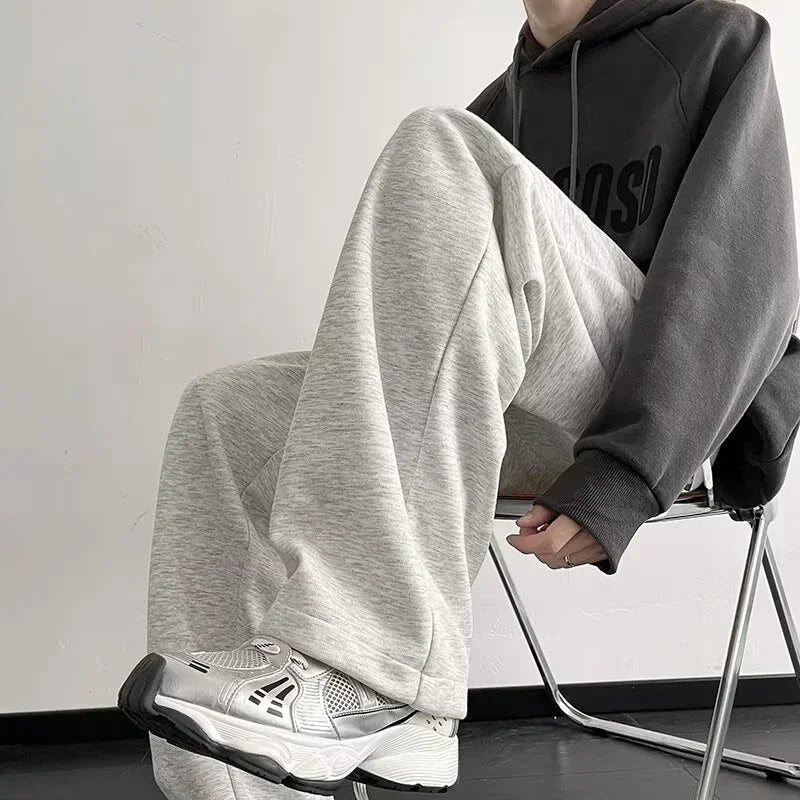 Casual Solid Color Baggy Fleece Sweatpants