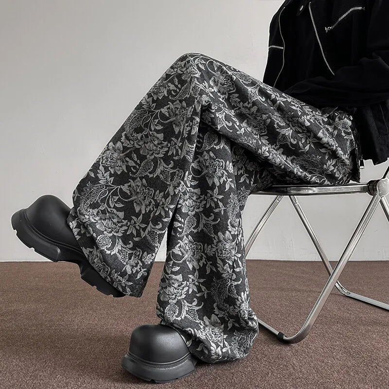 Streetwear Baggy Casual Patterned Wide Sweatpants