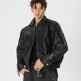 Lumi Retro Koreanische Motorrad-Lederjacke für Herren