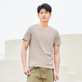 Simple O-Neck Stretch Solid Tee
