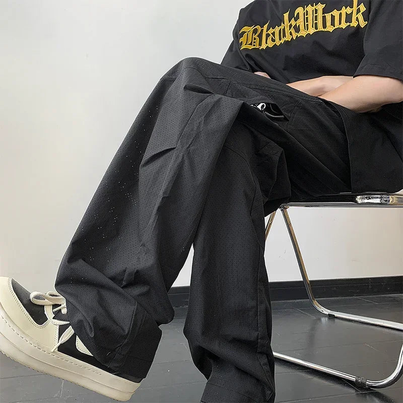 Vintage Streetwear Casual Breathable Mesh Cargo Pants