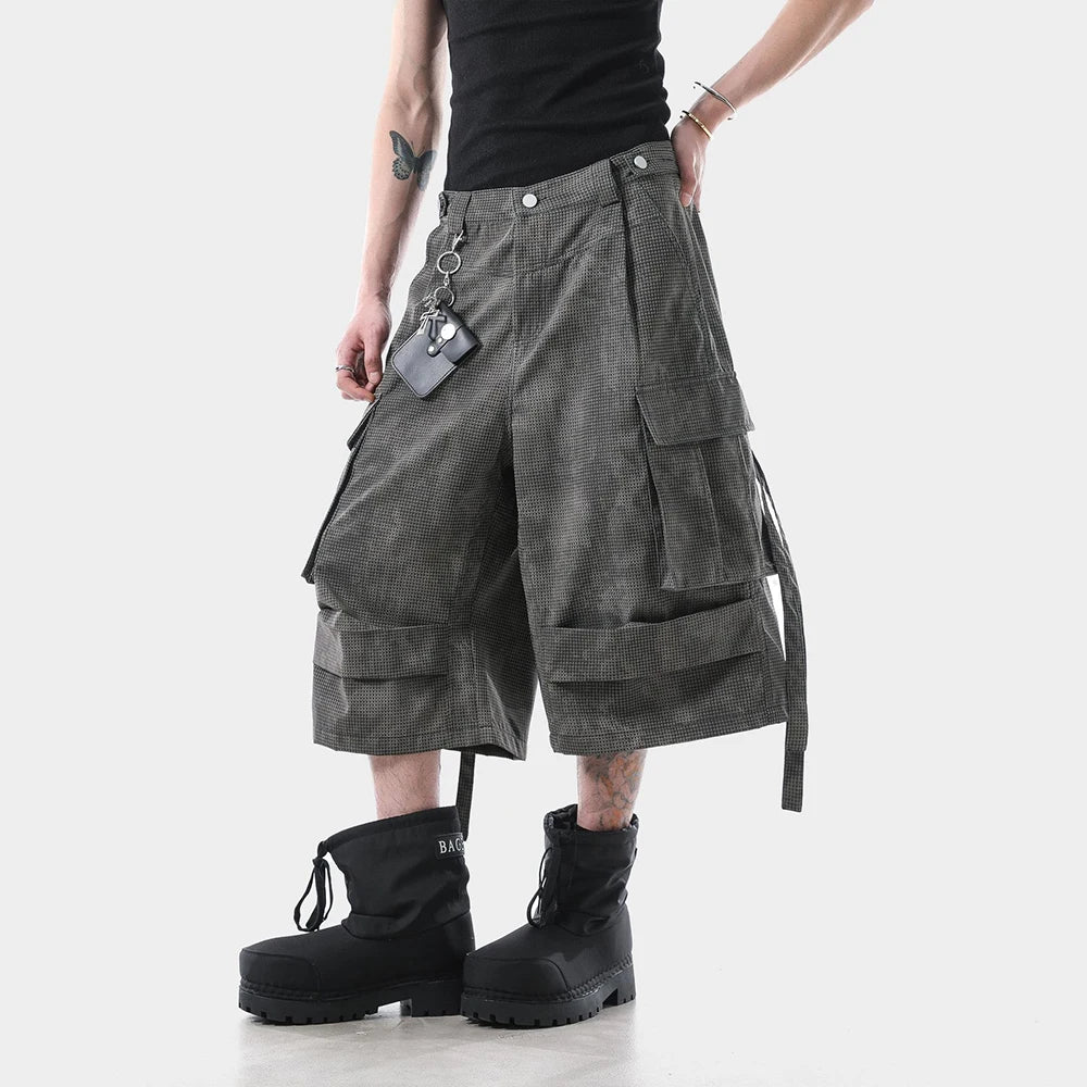 Retro Cool Workwear Ribbon Cropped Jorts