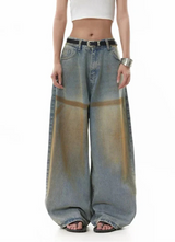 Hochwertige Y2K High Waist Hip Hop Blue Jeans