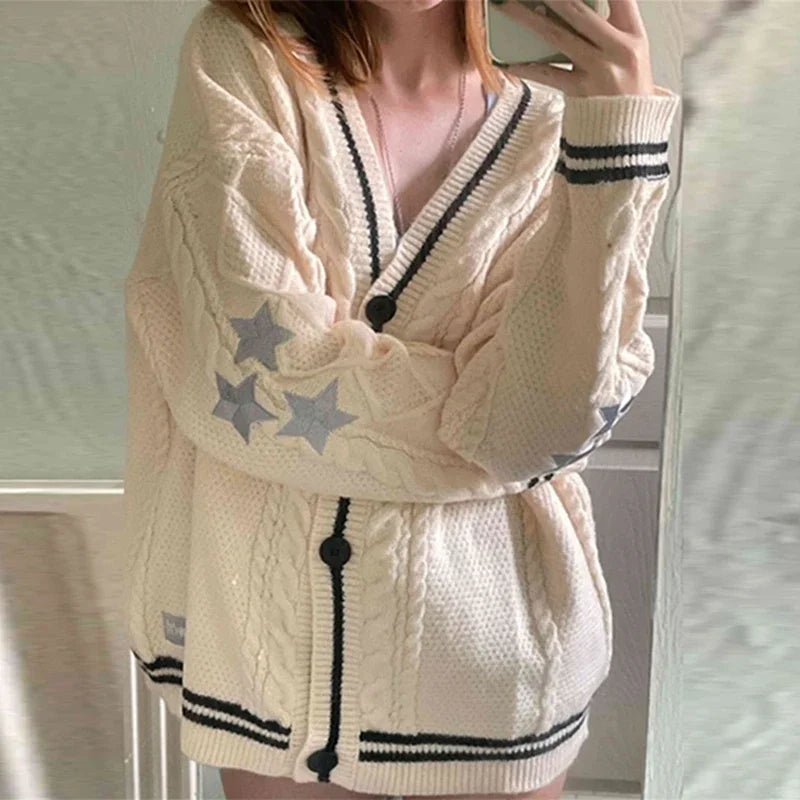 Y2K Vintage Zopfstrickpullover