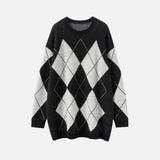 Gemütlicher Rundhals-Strickpullover mit Argyle-Muster