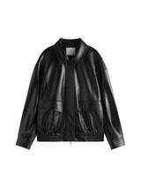 Schwarze, lässige Lederjacke für Damen