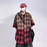 Chemise cargo vintage à carreaux dégradés