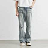 Men's Broken Copper Washed American Retro Jeans