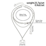 Trendy Y2K Star Pendant Multi-Layered Necklace