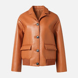 Vintage Bubble Genuine Sheepskin Leather Jacket