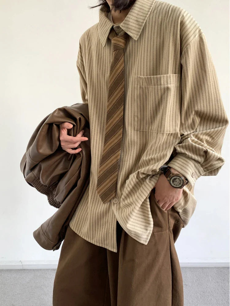 Chemise boutonnée à rayures oversize