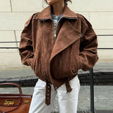 Vielseitige Retro-Jacke mit Schnürung und Reißverschluss