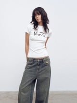 Vintage Letter Print Casual Cotton T-Shirt